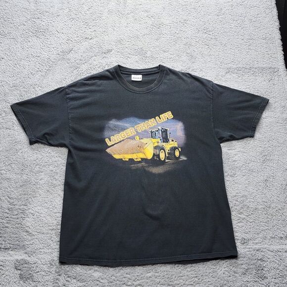 VTG  Cat Caterpillar Loader Larger Than Life T Shirt  Size XL Rare USA Work - Picture 2 of 12
